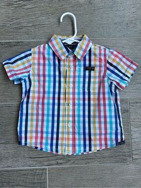 Joes Jeans baby multi color check button down shirt